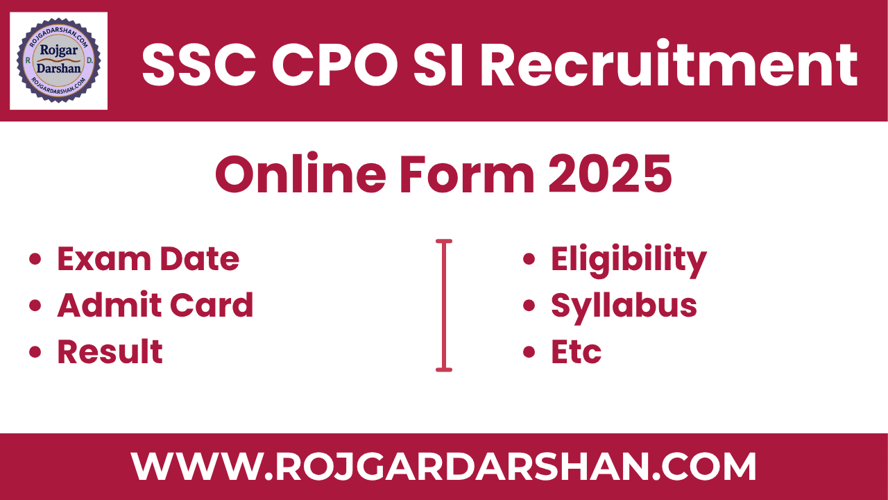 SSC Sub-Inspector SI Online Form 2025